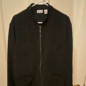 Chicos Black Zippered Jacket Size 3